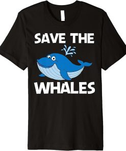 Funny Whale Art For Men Women Orca Narwhal Blue Whales Premium T-Shirt