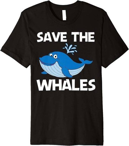 Funny Whale Art For Men Women Orca Narwhal Blue Whales Premium T-Shirt