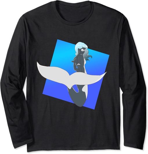 Orca Mermaid Art Long Sleeve T-Shirt