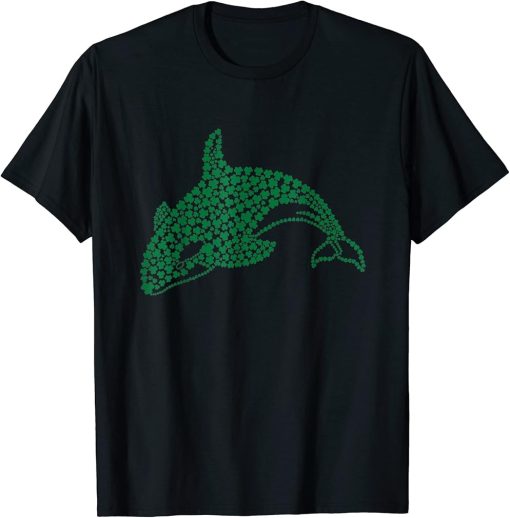 Funny Killer Whale Orca Fish Green Clover St. Patrick"s Day T-Shirt