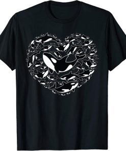 Love Orca Whale Sea Panda in Heart Shapes T-Shirt