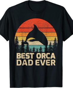 Mens Retro Vintage Best Orca Dad Ever Father"s Day T-Shirt