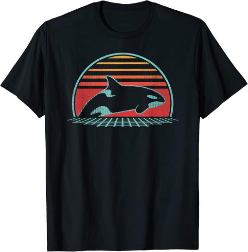 Orca Killer Whale Retro Vintage 80s Style T-Shirt